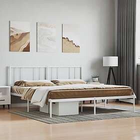 vidaXL Bed Frame med huvudgavel metall vit 183x213 cm 352534