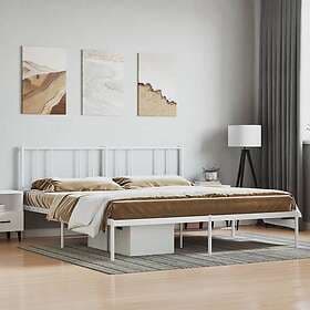vidaXL Bed Frame med huvudgavel metall vit 193x203 cm 352535