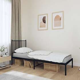 vidaXL Bed Frame med huvudgavel metall svart 75x190 cm 350854
