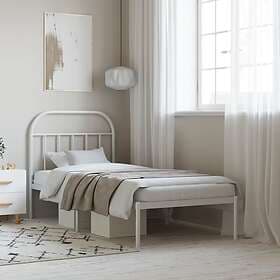 vidaXL Bed Frame med huvudgavel metall vit 90x190 cm 353676