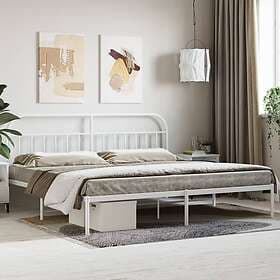 vidaXL Bed Frame med huvudgavel metall vit 200x200 cm 353691