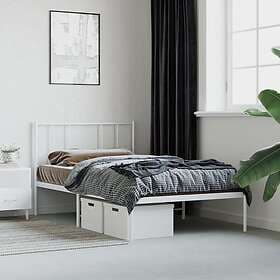 vidaXL Bed Frame med huvudgavel metall vit 80x200 cm 352520