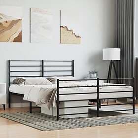 vidaXL Bed Frame med huvudgavel och fotgavel svart metall 150x200 cm 352339