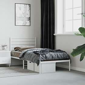 vidaXL Bed Frame med huvudgavel metall vit 90x200 cm 352361