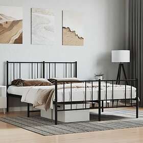 vidaXL Bed Frame med huvudgavel och fotgavel svart metall 140x190 cm 352498