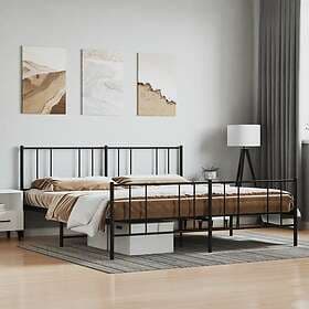 vidaXL Bed Frame med huvudgavel och fotgavel svart metall 183x213 cm 352503