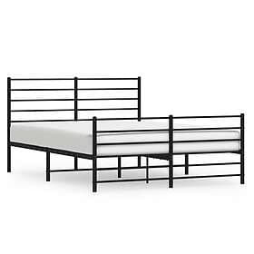 vidaXL Bed Frame med huvudgavel och fotgavel svart metall 140x200 cm 352338