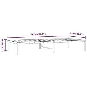 vidaXL Bed Frame metall svart 90x200 cm 350839