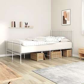 vidaXL Bed Frame med huvudgavel och fotgavel vit metall 140x190 cm 350949