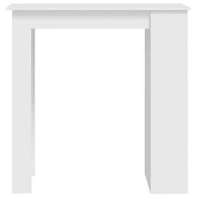 vidaXL Bar table with storage shelves white 102x50x103.5 cm constructed wood
