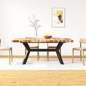 vidaXL Dining Table 180 cm Solid Mango Wood and Steel Cross 244805