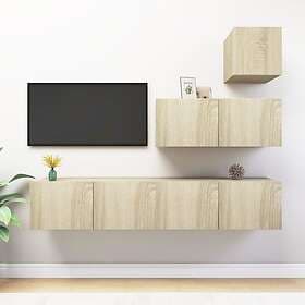vidaXL TV Stand 4 Piece Sonoma Oak Engineered Wood 3079051
