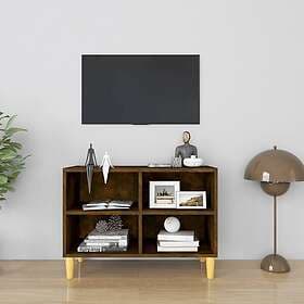 vidaXL TV Stand med massiva träben rökfärgad ek 69.5x30x50 cm 813146