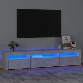 vidaXL TV Stand med LED-belysning Betonggrå 195x35x40 cm 3152741