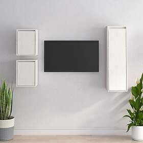 vidaXL TV Stand 3 st vit massiv furu 3100165