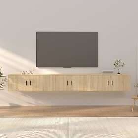 vidaXL Väggmonterade tv-skåp 3 st Sonoma ek 100x34.5x40 cm 3188377