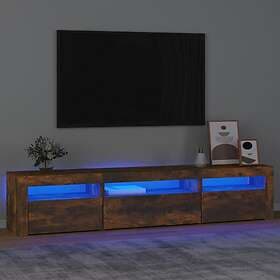 vidaXL TV Stand med LED-belysning Rökfärgad ek 195x35x40 cm 3152743