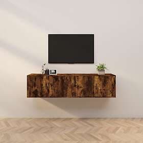 vidaXL Väggmonterade tv-skåp 2 st rökfärgad ek 80x34.5x40 cm 3188355