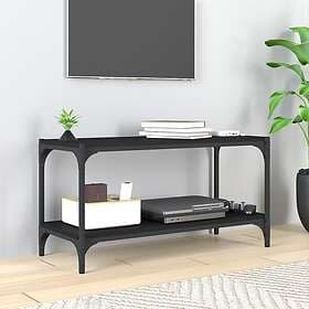 vidaXL TV Stand svart 80x33x41 cm Konstruerat trä och stål 819332