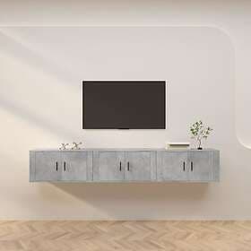 vidaXL Väggmonterade tv-skåp 3 st betonggrå 80x34.5x40 cm 3188362