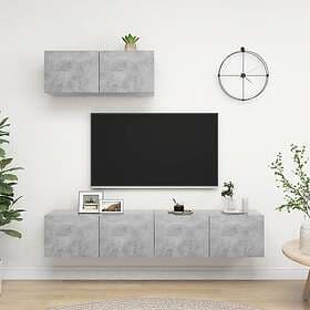 vidaXL TV Stand 3 Parts Concrete Grey Constructed Wood 3079121