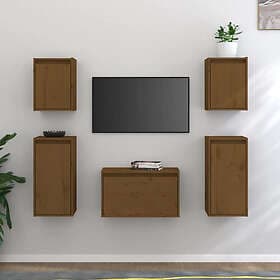 vidaXL TV Standar 5 delar honungsbrun massiv furu 3100272