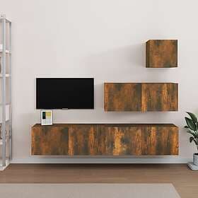 vidaXL TV Stand 4 pieces smoked oak constructed wood