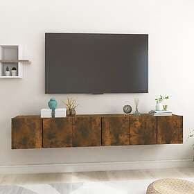 vidaXL Hängande TV-skåp 3 st rökfärgad ek 60x30x30 cm 815869