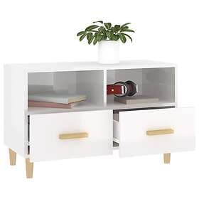 vidaXL TV Stand vit högglans 80x36x50 cm konstruerat trä 812588