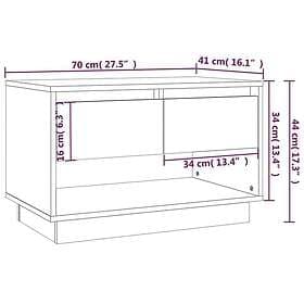 vidaXL TV Stand brun ek 70x41x44 cm konstruerat trä 812977