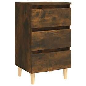vidaXL Nightstand Smoke Brown Oak 40x35x69cm Constructed Wood 813134