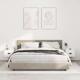 vidaXL Nightstand White High Gloss 41.5x36x28cm 816381
