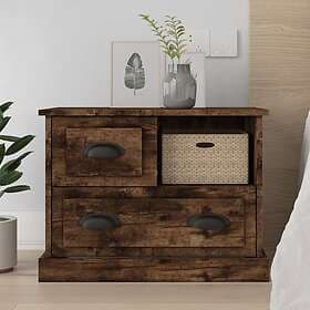 vidaXL Nightstand Smoke Brown Oak 60x39x45cm