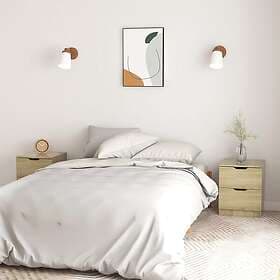 vidaXL Sängbord 2 st sonoma-ek 40x40x50 cm spånskiva 326730