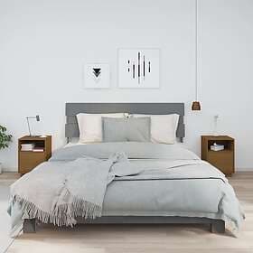 vidaXL Sängbord 2 st honungsbrun 40x34x55 cm massiv furu 818322