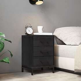 vidaXL Sängbord svart 40x30x55 cm massivt återvunnet furu 349914