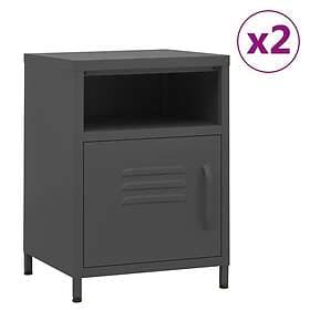 vidaXL Sängbord 2 st antracit 35x35x51 cm stål 3095220