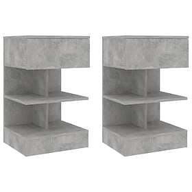 vidaXL Nightstand 2 pcs Concrete Grey 40x35x65cm 808657