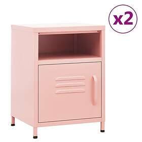 vidaXL Sängbord 2 st rosa 35x35x51 cm stål 3095218