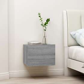 vidaXL Sängbord 2 st Grå Sonoma 40x30x30 cm konstruerat trä 815414