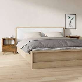 vidaXL Nightstand Smoke Brown Oak 40x35x50cm 821805