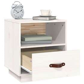 vidaXL Sängbord vit 40x34x45 cm massivt furuträ 818297