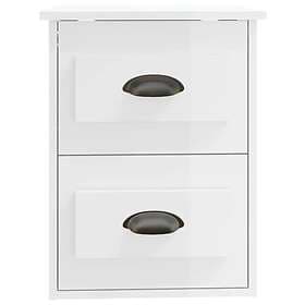 vidaXL Nightstand White High Gloss 41.5x36x53cm