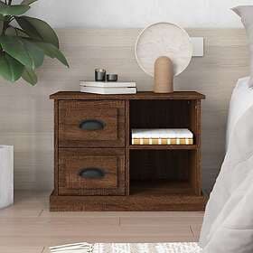 vidaXL Sängbord brun ek 60x35.5x45 cm 816375