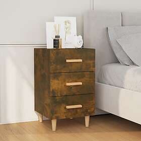 vidaXL Sängbord rökfärgad ek 40x40x66 cm konstruerat trä 817321