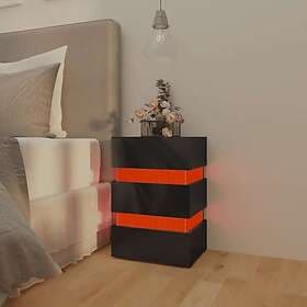 vidaXL Nightstand LED Black High Gloss 45x35x67cm Chipboard 326847