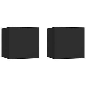 vidaXL Nightstand 2 pcs Black 30x30x30cm Engineered Wood 3079710