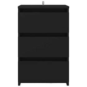 vidaXL Nightstand Black 40x35x62.5cm Chipboard 806214
