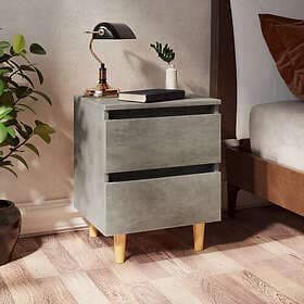 vidaXL Nightstand Concrete Grey 40x35x50cm Solid Pine Legs 805859