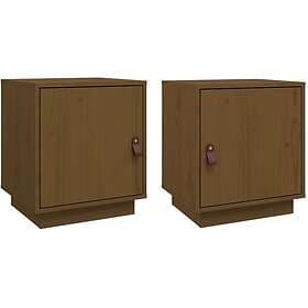 vidaXL Sängbord 2 st honungsbrun 40x34x45 cm massiv furu 818282